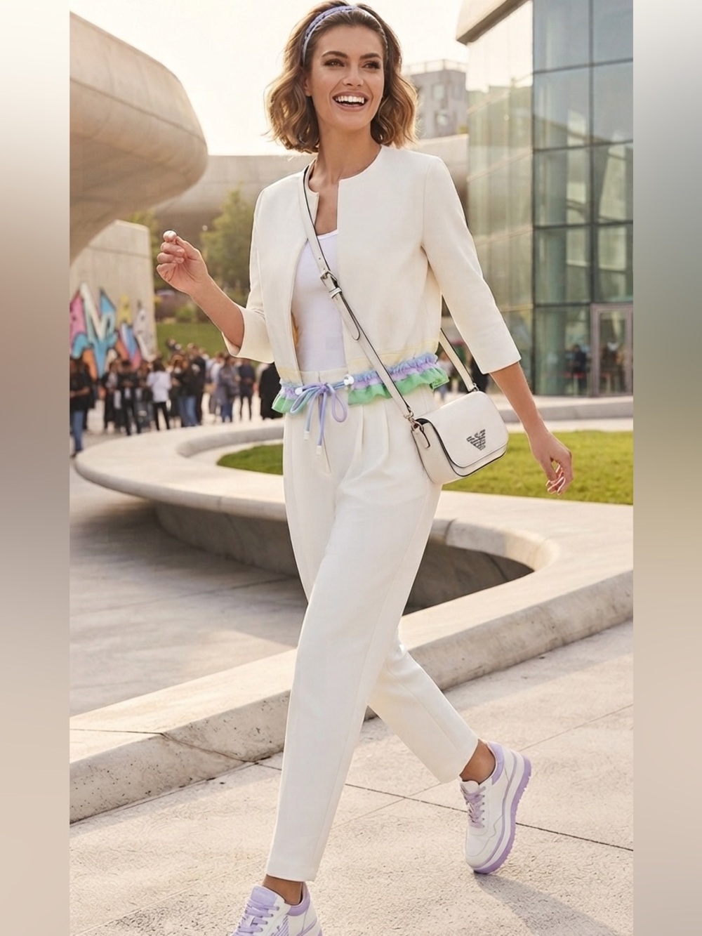 emporio armani white sporty jacket